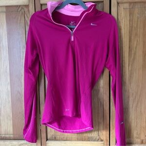 Nike Magenta Dri-FIT Half-Zip Performance Top